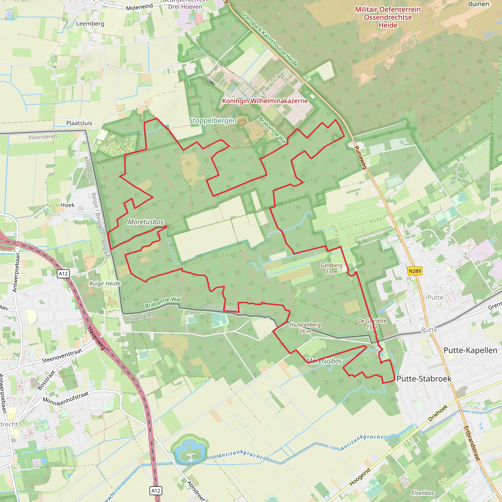 Stoppelbergen, Moretusbos and Kasteel Ravenhof Loop mobile static map