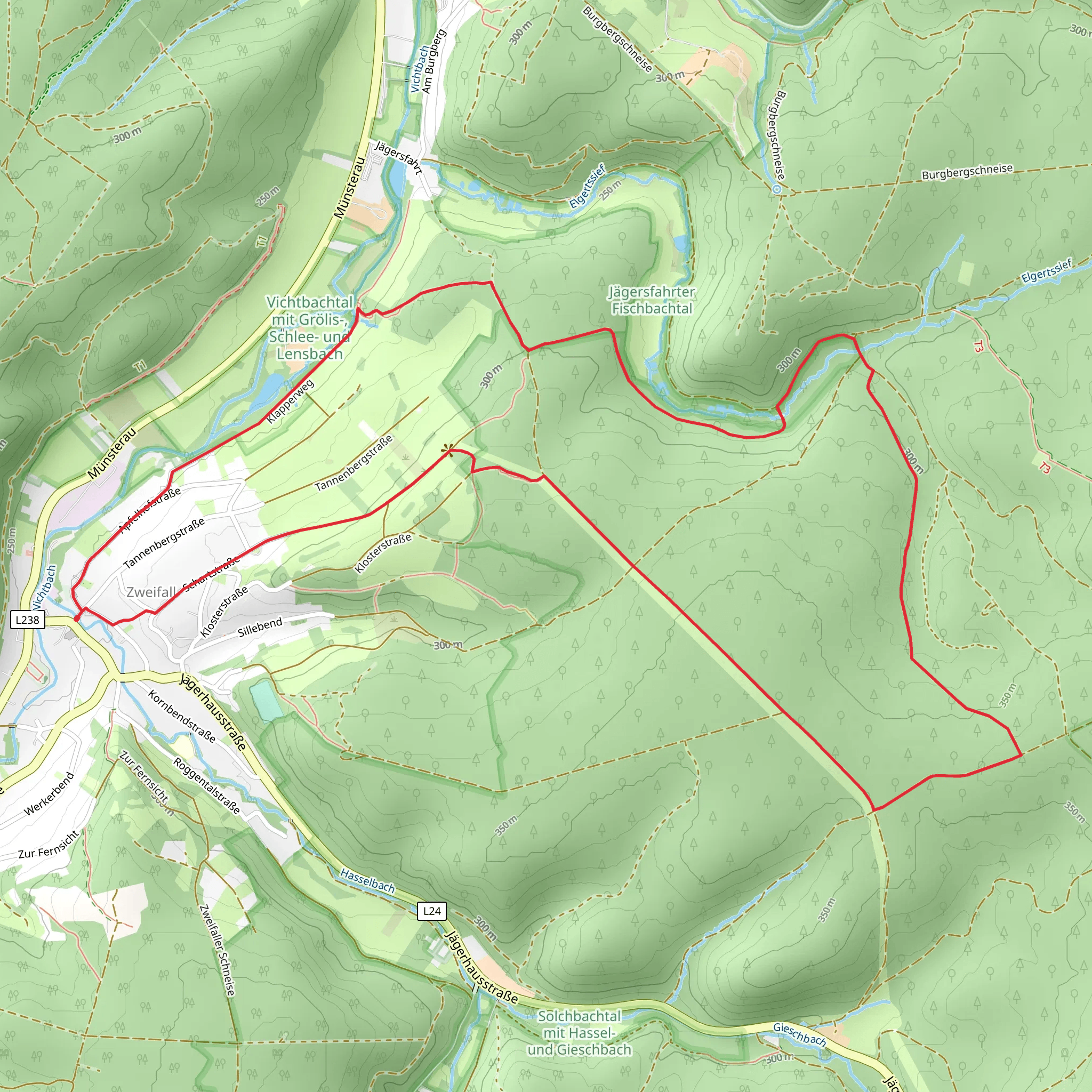 Zweifall Loop mobile static map