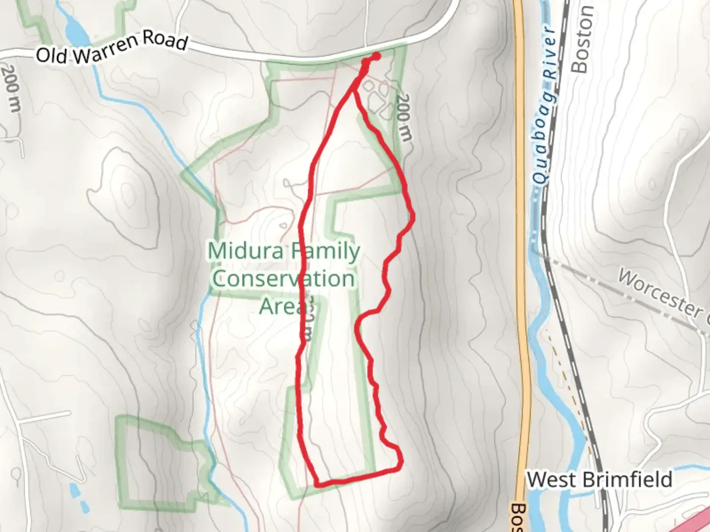 An image depicting the trail Old Warren Road Loop and its surrounding area.