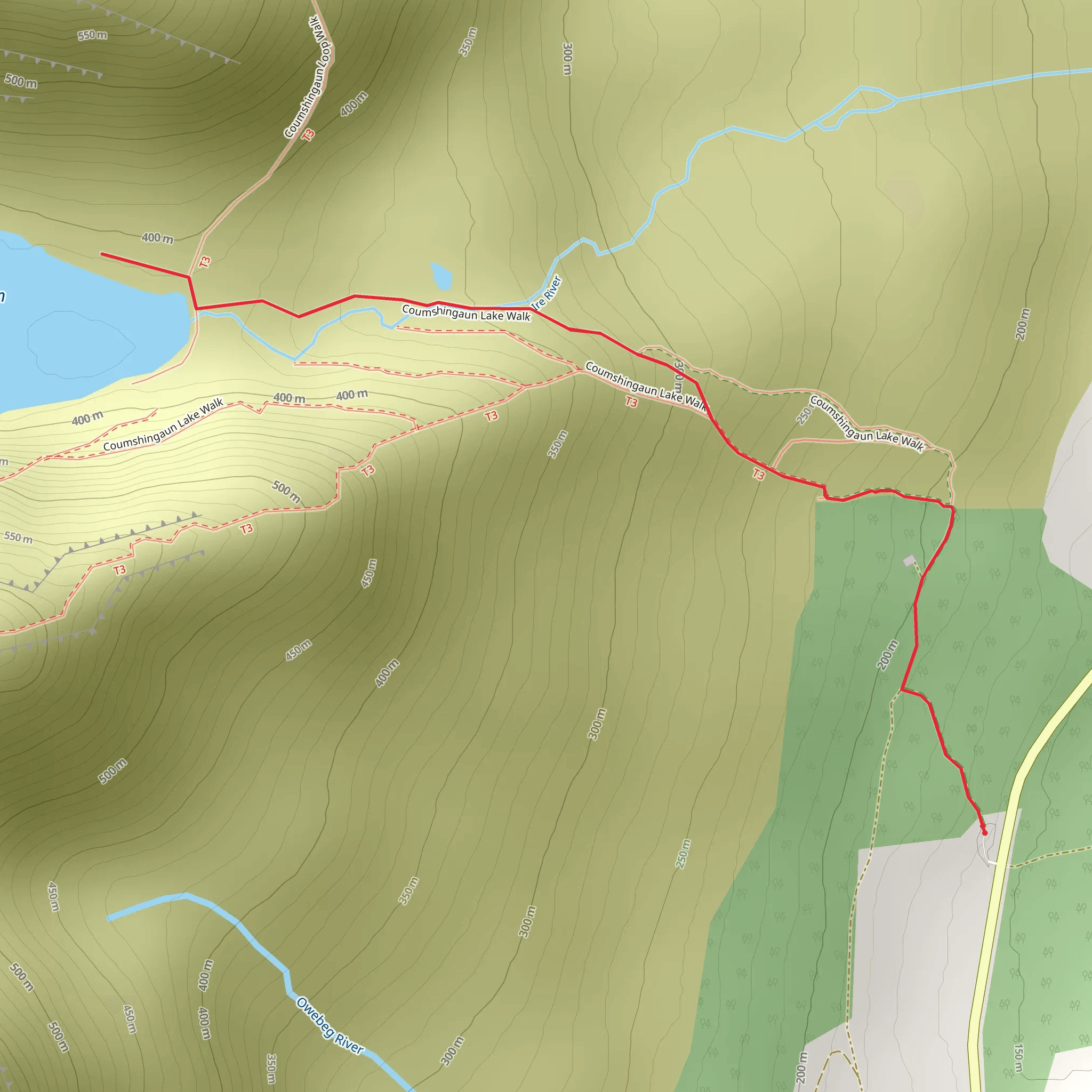 Coumshingaun Lough mobile static map