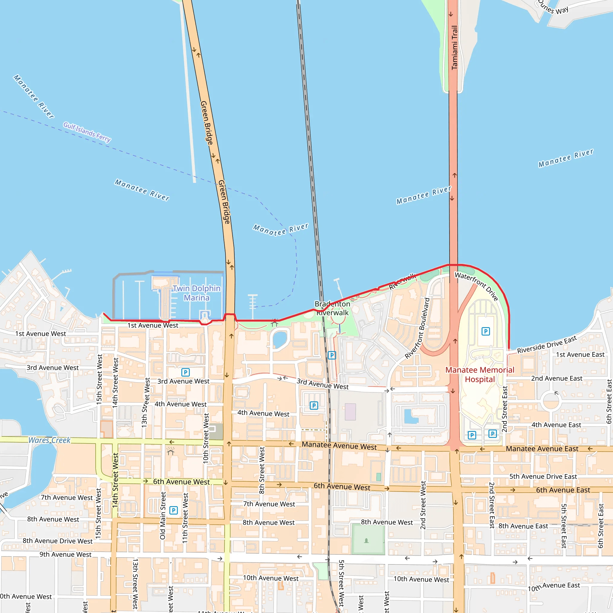 Manatee River Walk mobile static map