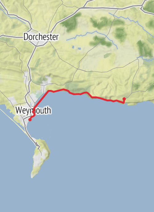 Hike on Lulworth to Weymouth mobile static map