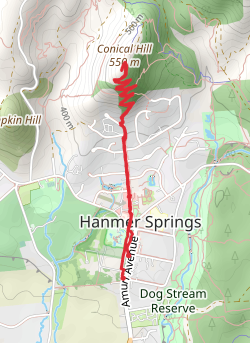 Conical Hill out and back mobile static map