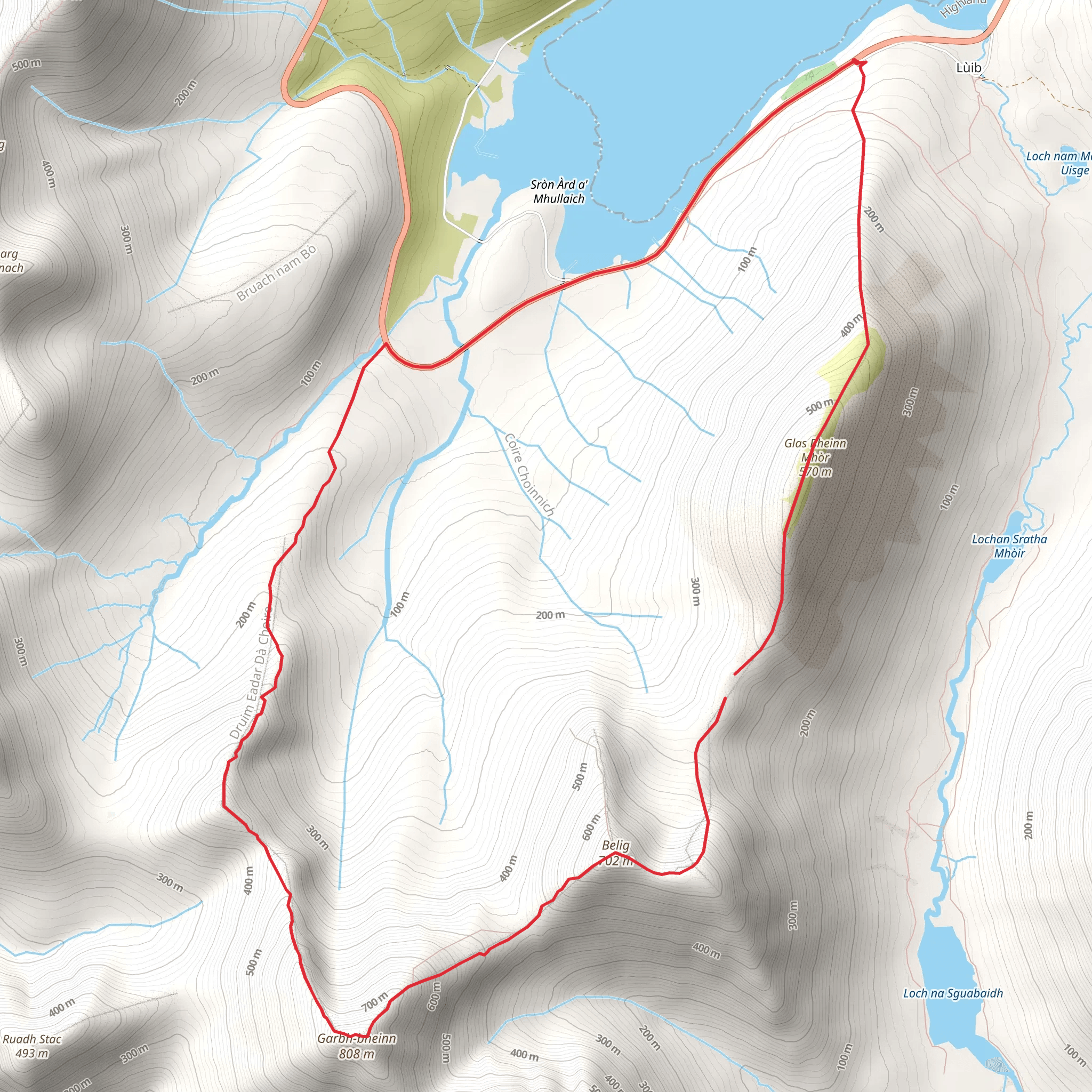 South Ainort Loop via Garbh-Bheinn mobile static map