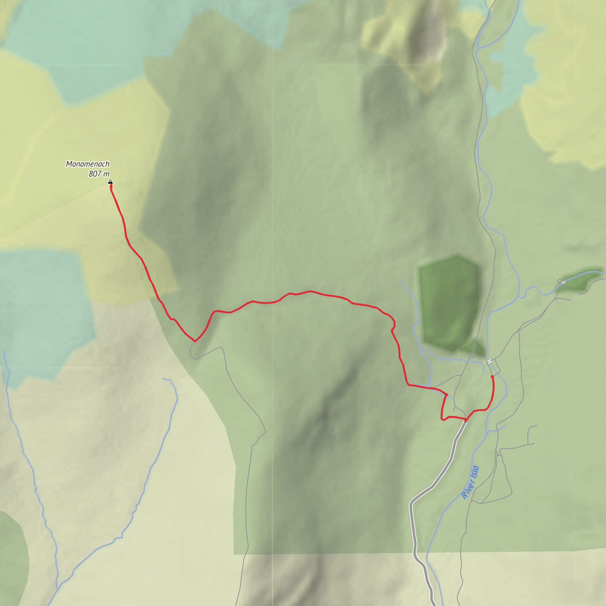 Monamenach Out and Back mobile static map