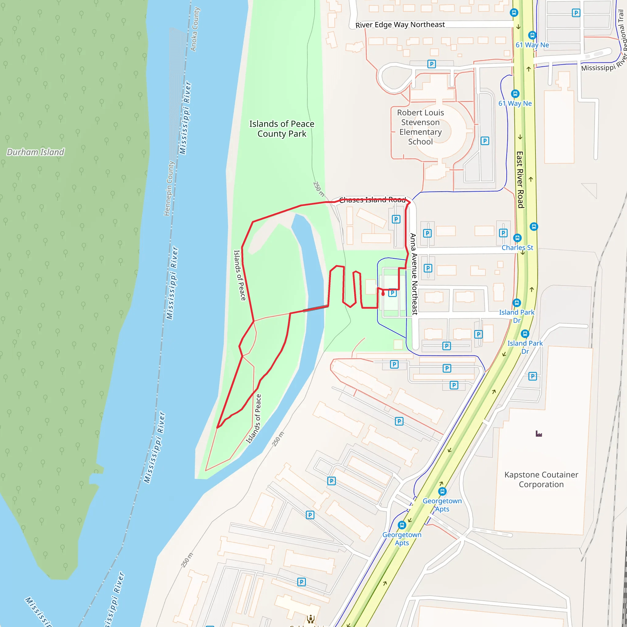 Islands of Peace County Park Loop mobile static map