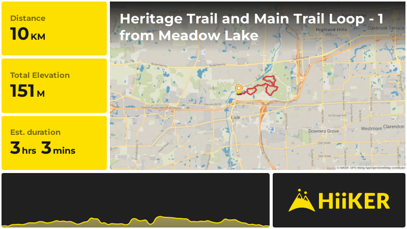 Heritage Trail and Main Trail Loop - 1 from Meadow Lake | DuPage