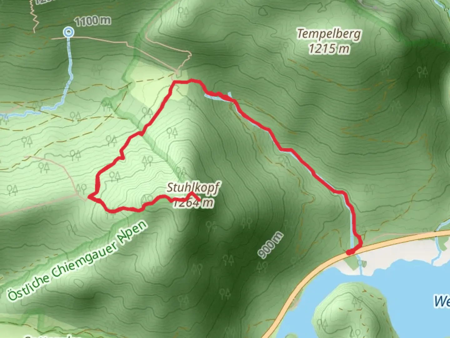 An image depicting the trail Stuhlkopf and its surrounding area.