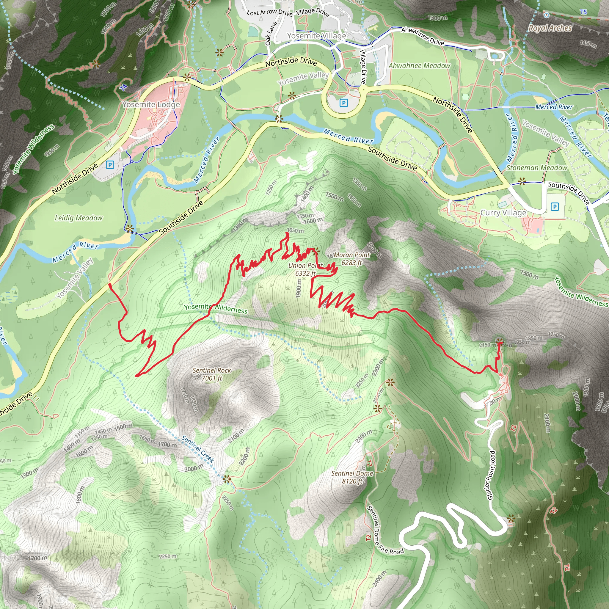 Moran Point and Four Mile Trail mobile static map