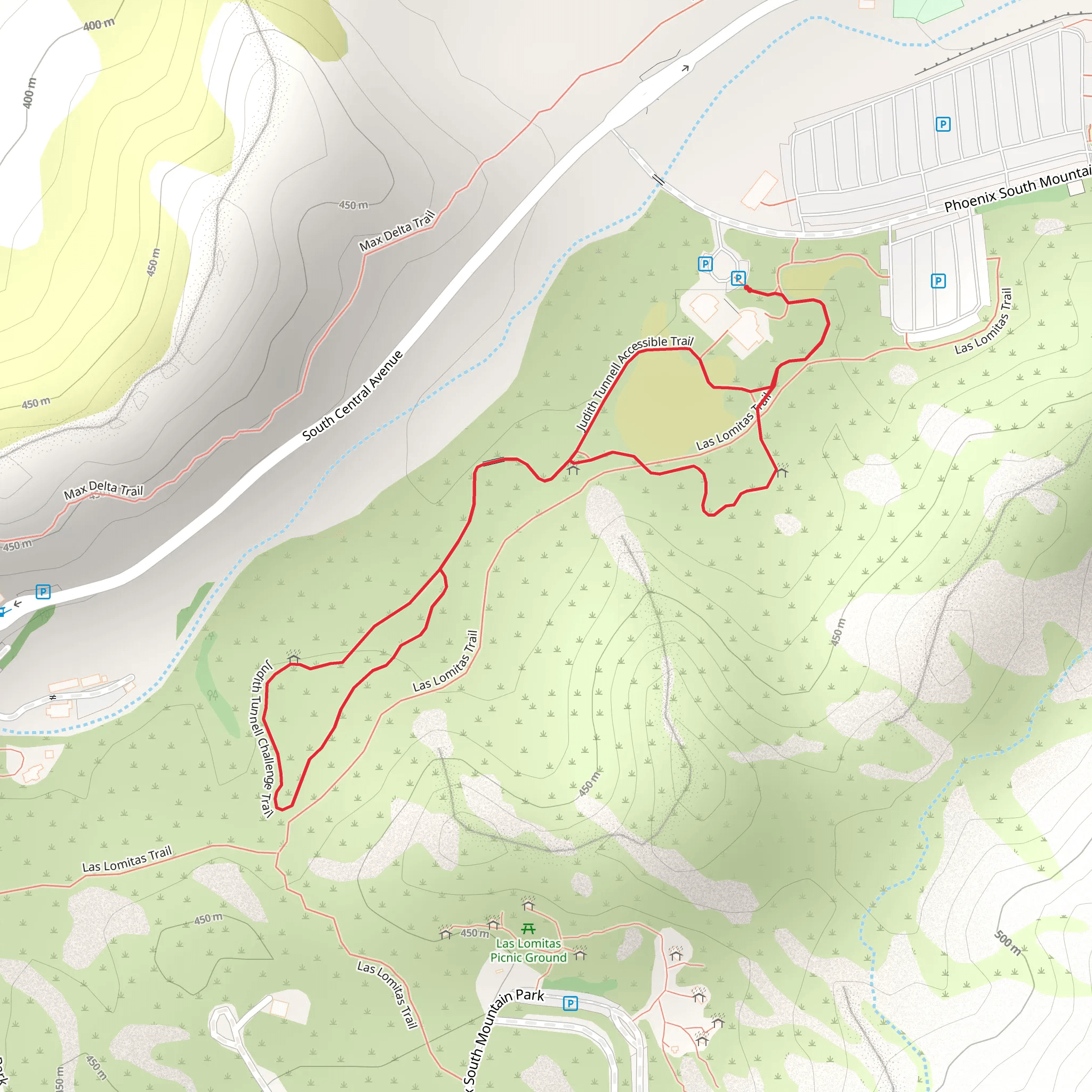 Phoenix S Mountain Park Loop mobile static map
