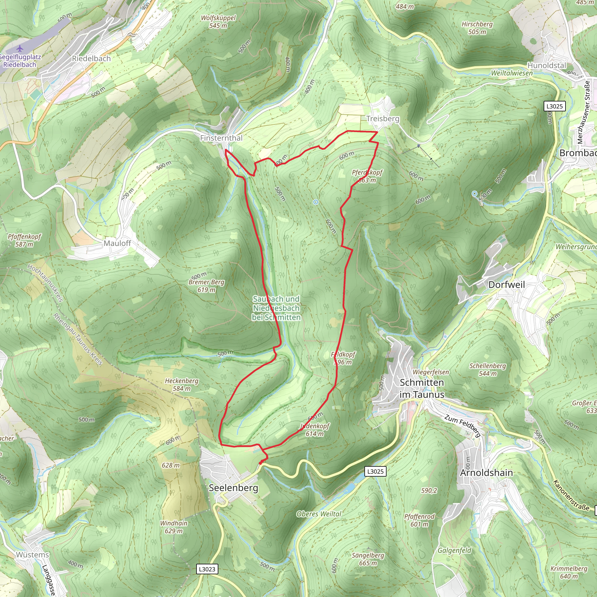 Aussichtsturm Pferdskopf via Finsternthalerweg and Kampweg mobile static map