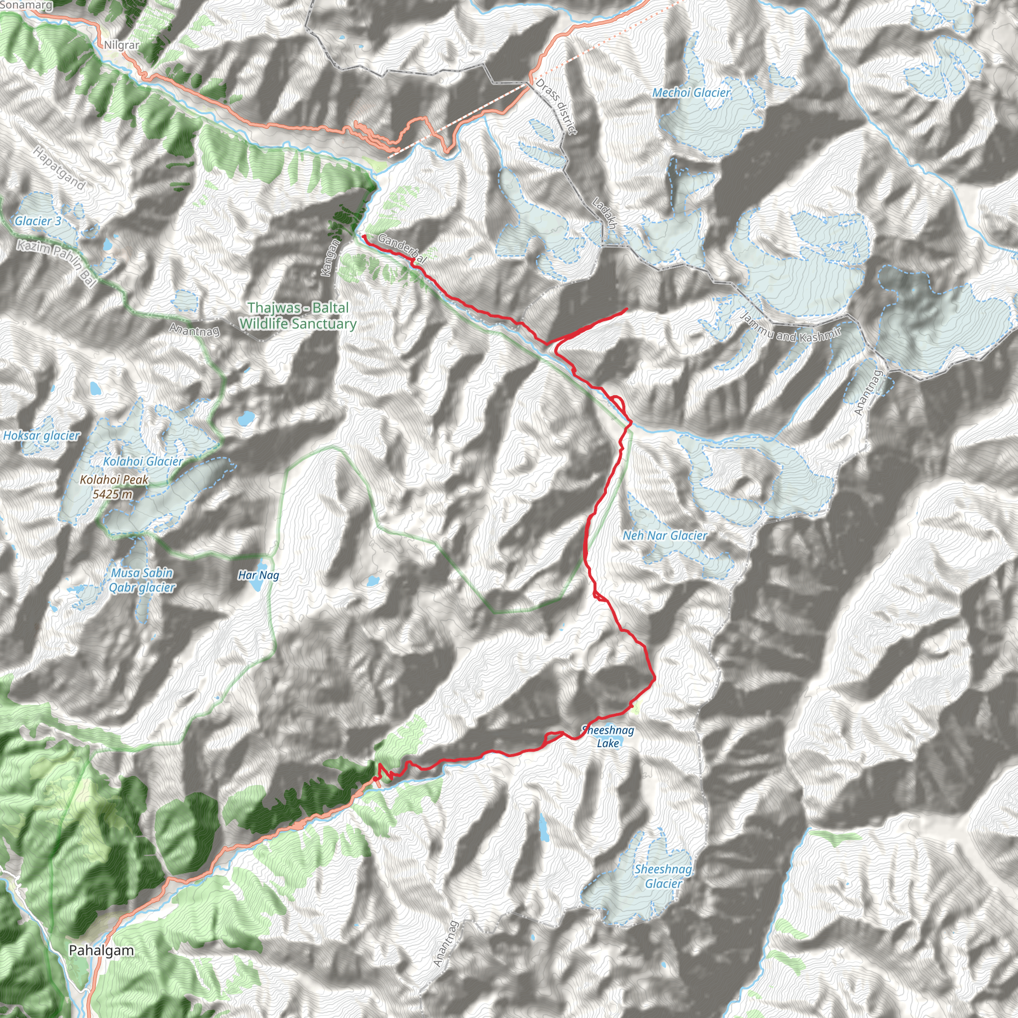 Amarnath Trek mobile static map