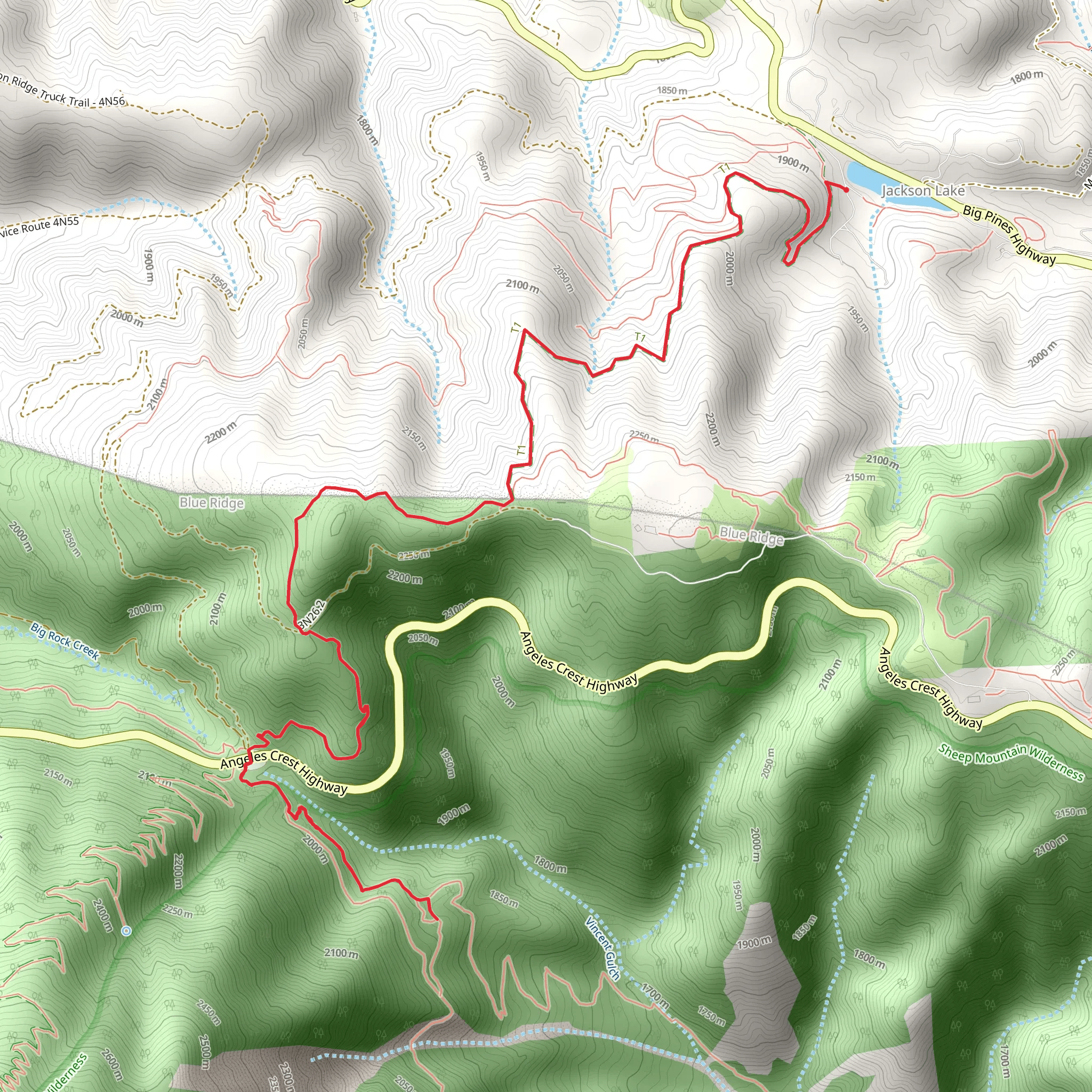 Vincent Gulch from Jackson Lake mobile static map