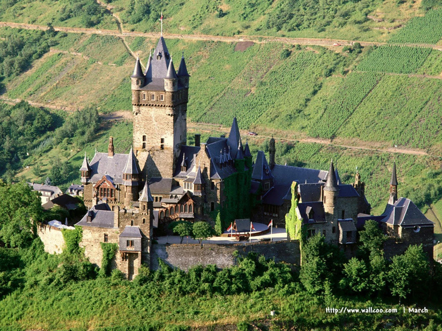 An image depicting the trail Cochem Castle Loop Walk and its surrounding area.