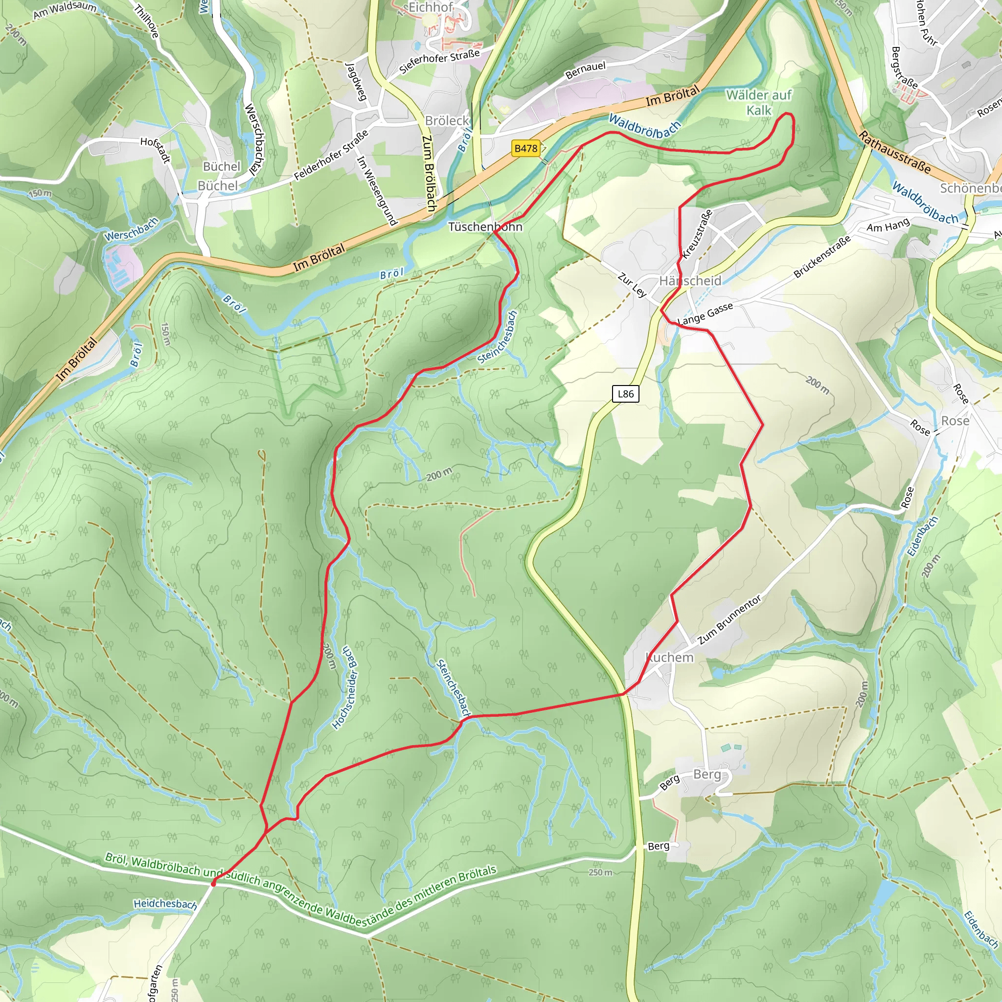 Hatterscheid Rundweg Loop mobile static map