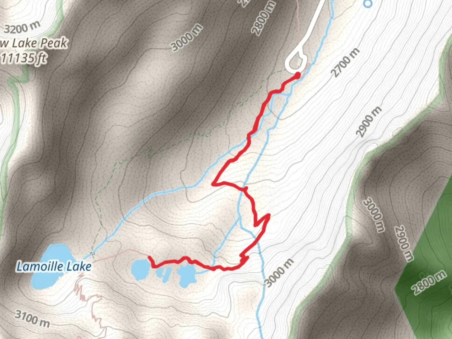 An image depicting the trail Dollar Lakes via Ruby Crest National Recreation Trail and its surrounding area.