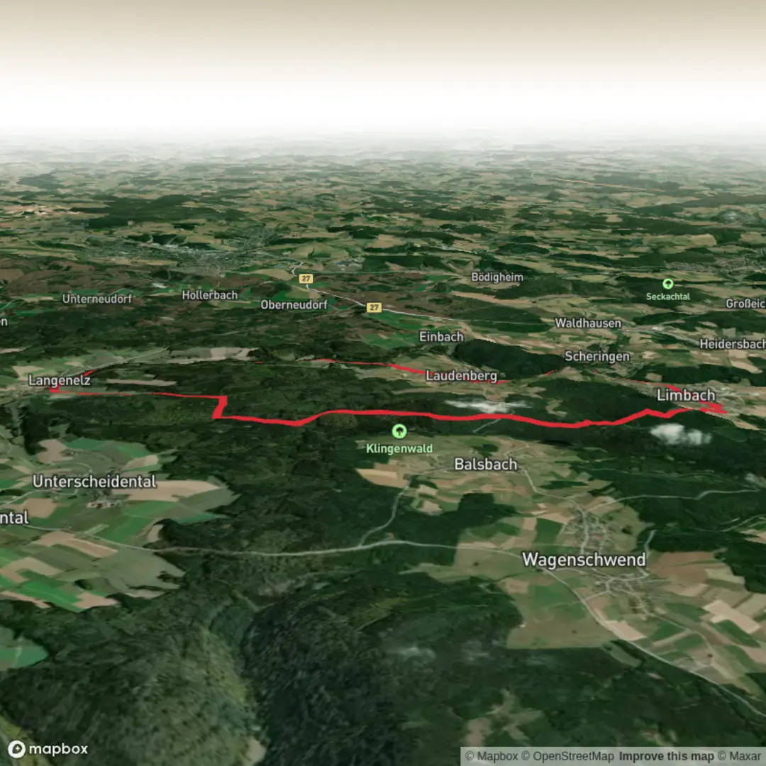 An image depicting the trail Langenelz Rundweg and its surrounding area.