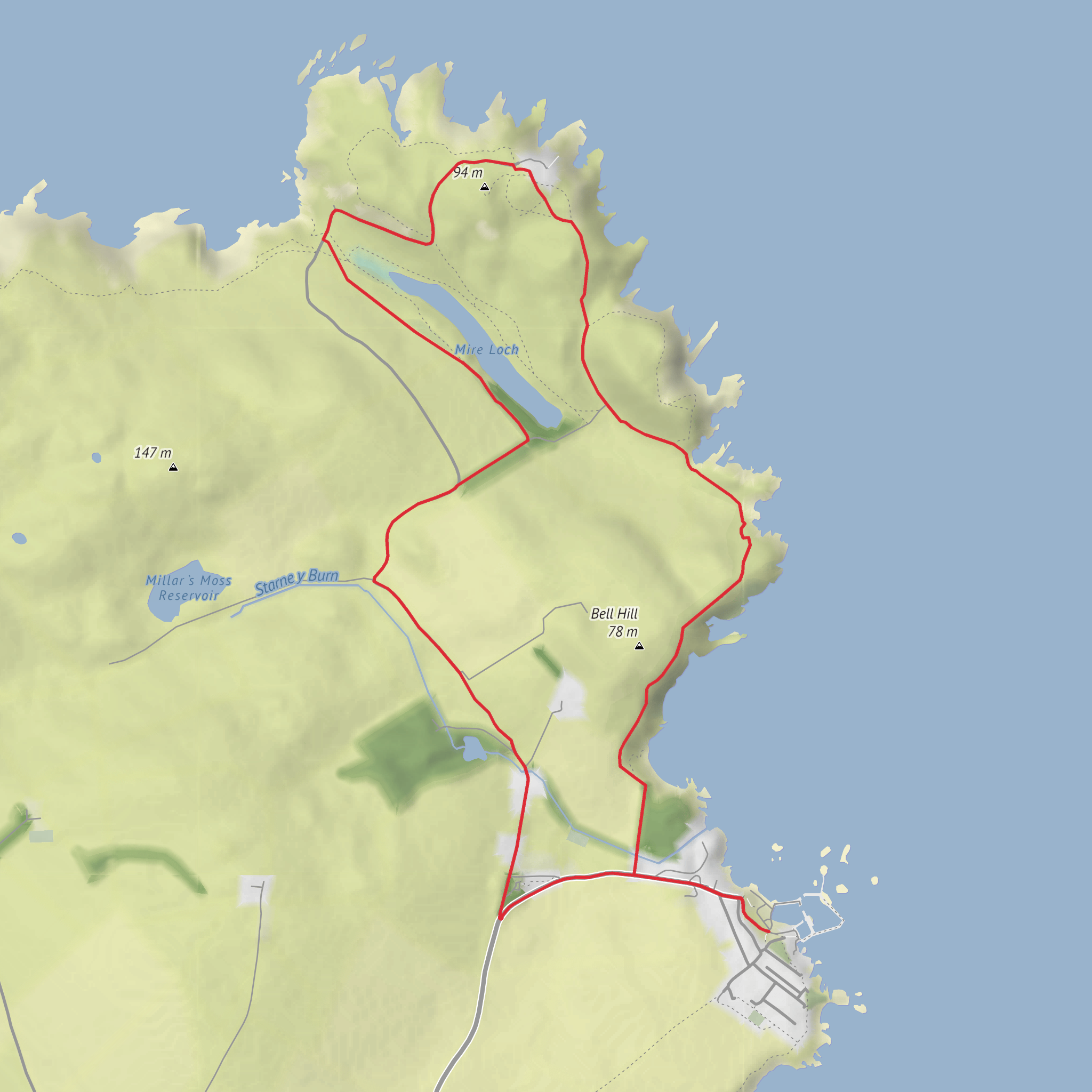 St Abb's Head from St Abbs mobile static map