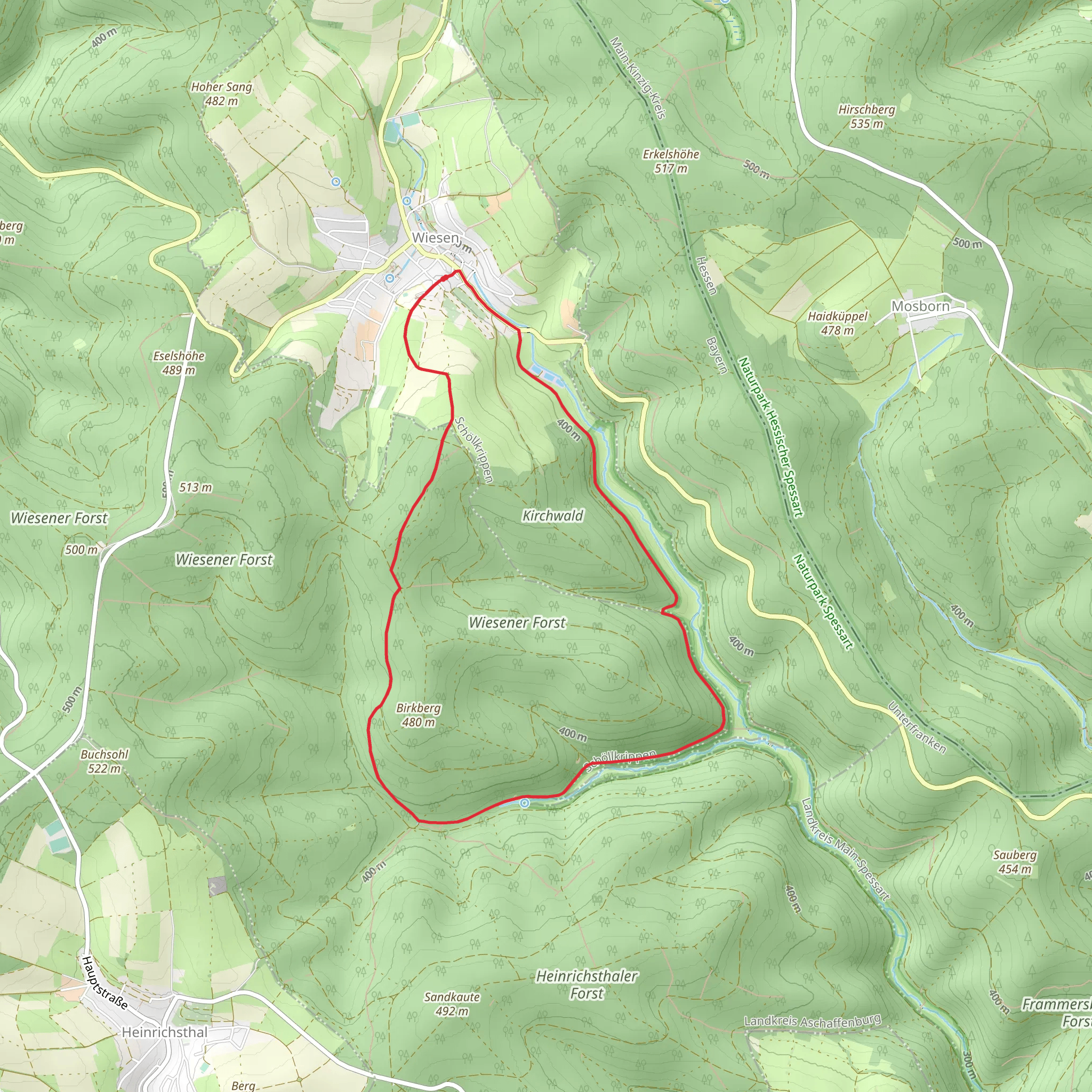 Kulturweg Wiesen Loop mobile static map