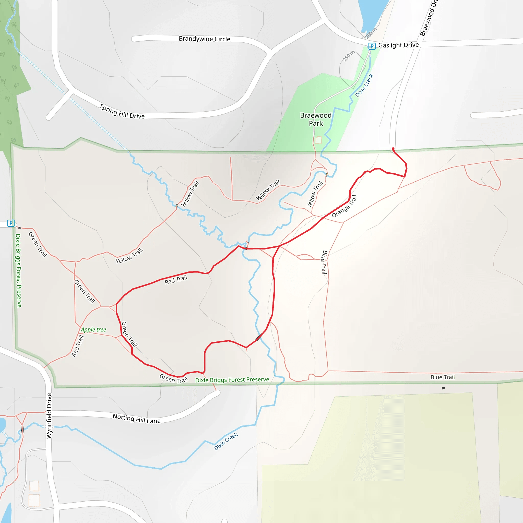 Orange-Red Loop Trail mobile static map