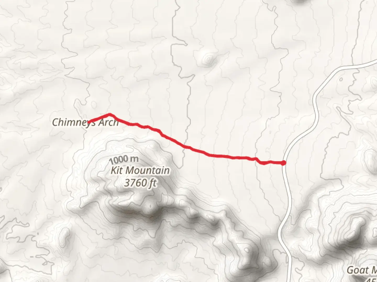 An image depicting the trail The Chimneys and its surrounding area.