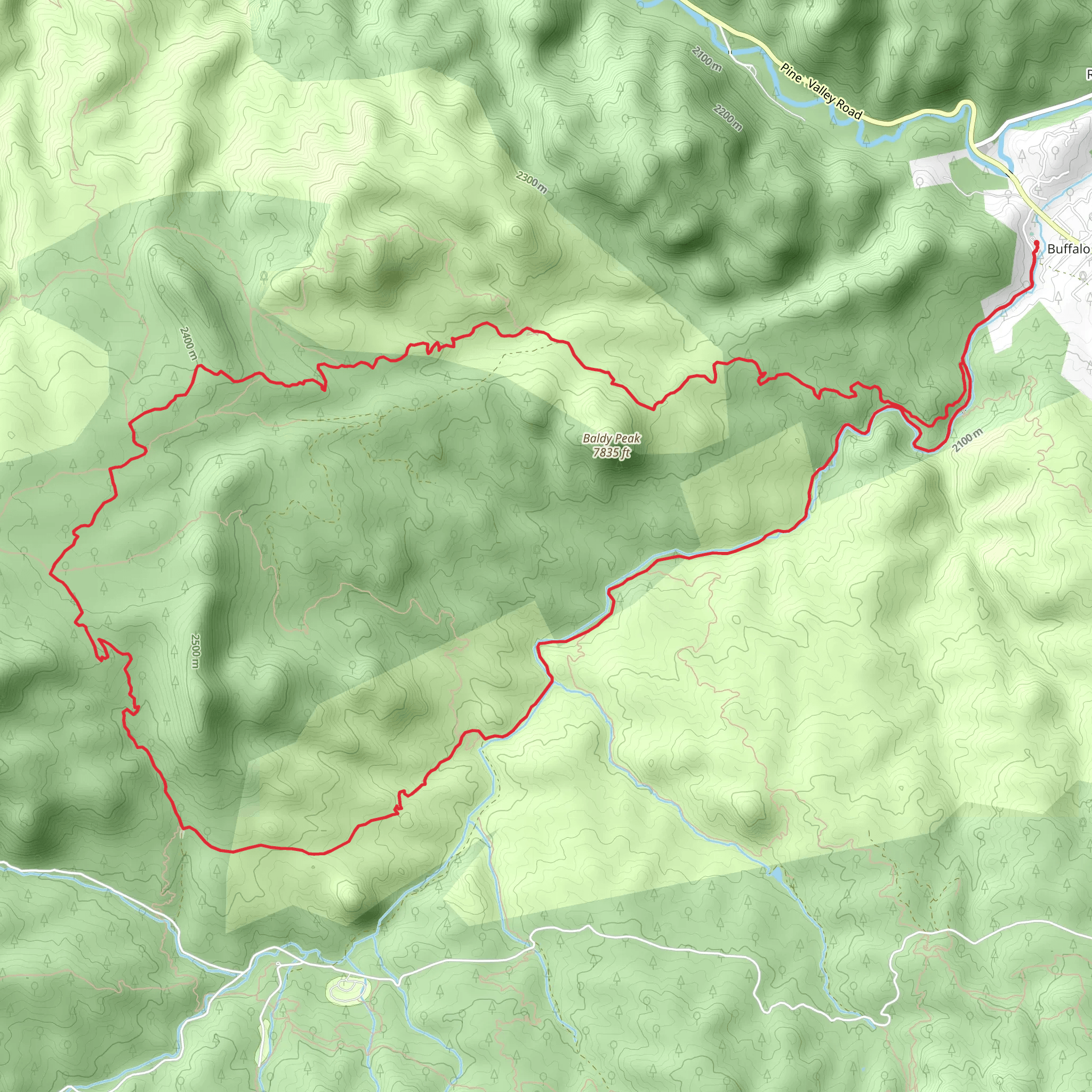 South Buffalo Creek Road, Charlies cutoff and Sandy Wash Loop mobile static map