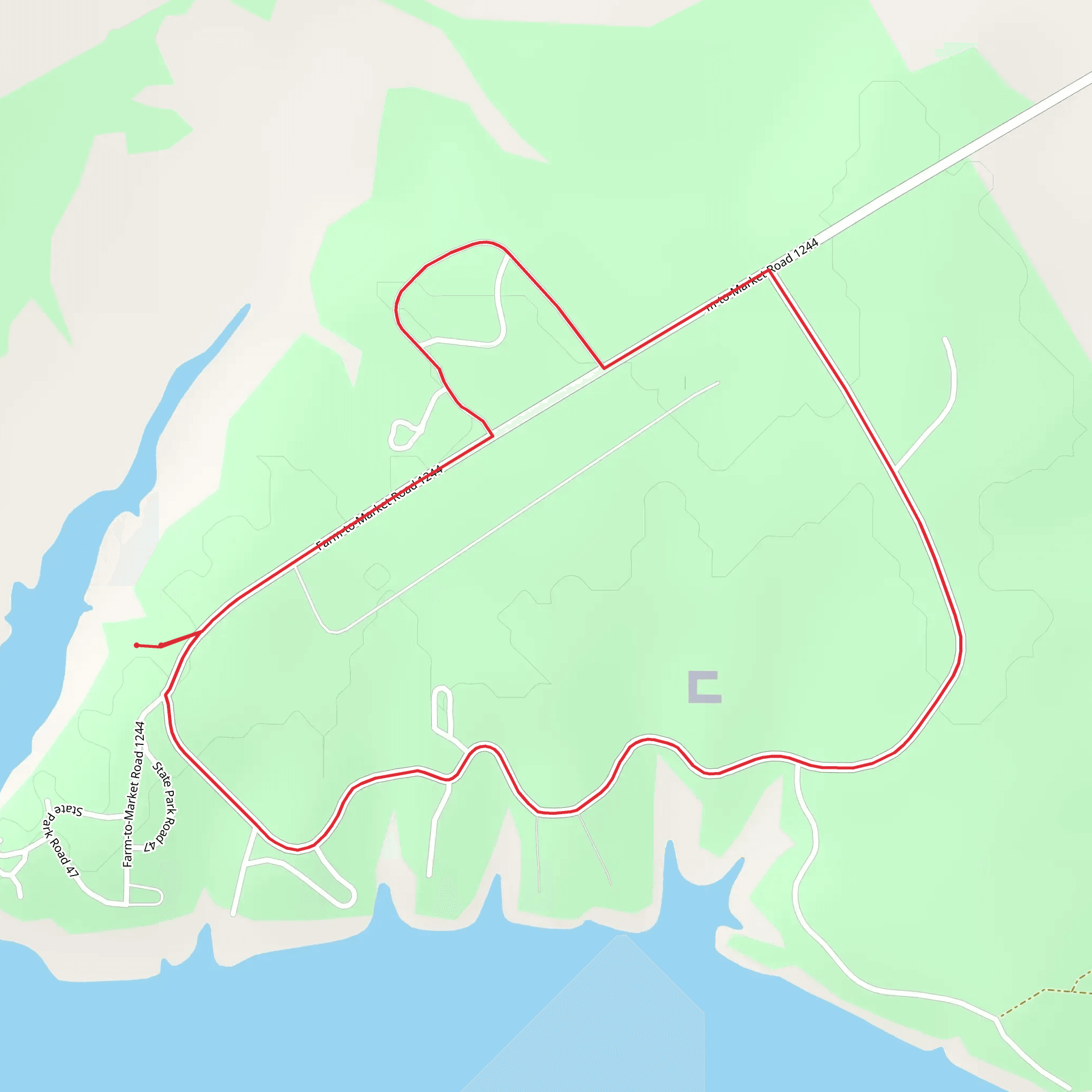 Lake Whitney State Park Loop mobile static map