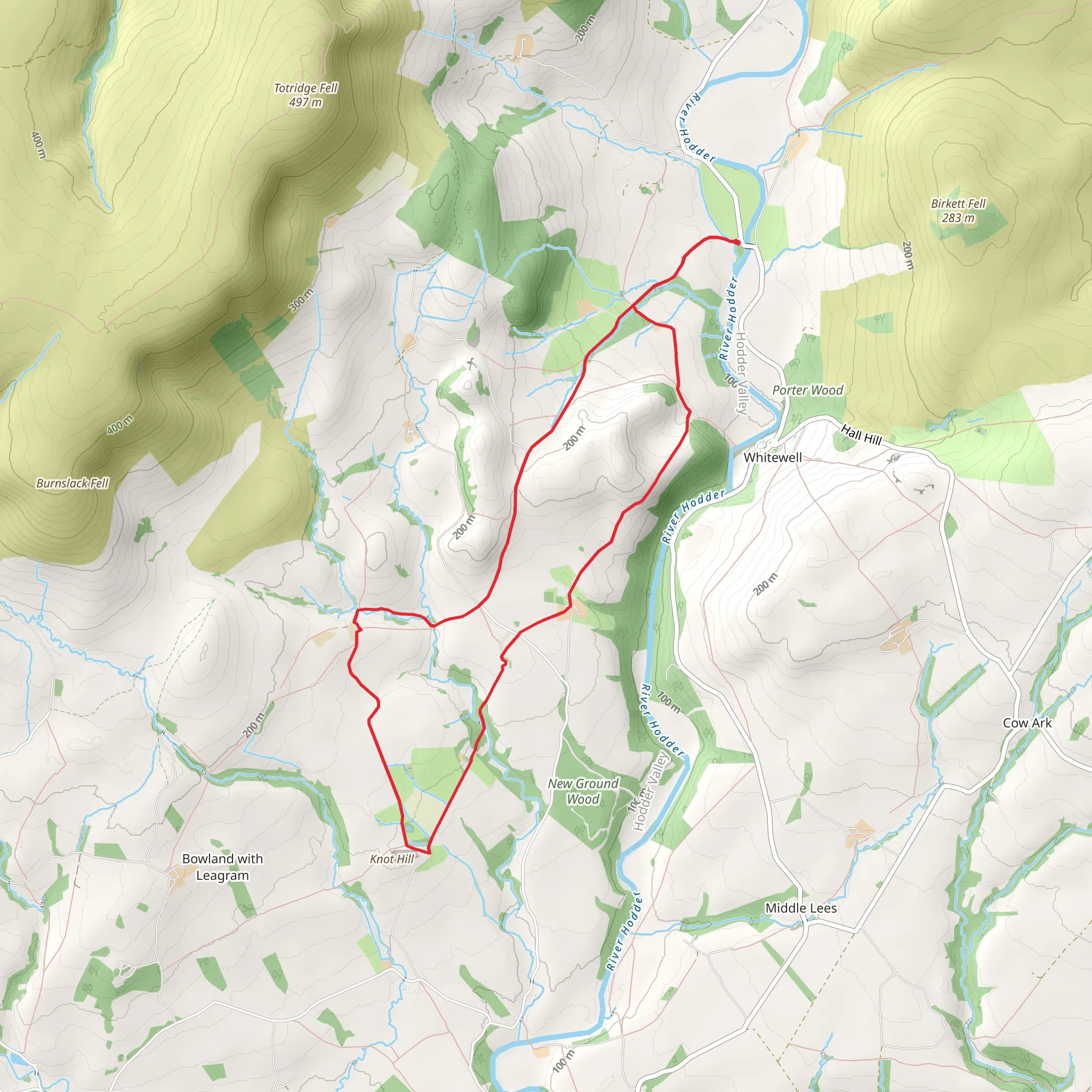Bowland Country Park and Wood Loop mobile static map