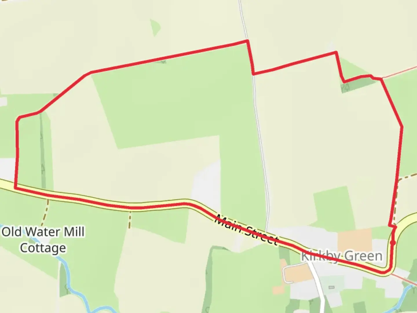 An image depicting the trail Kirkby Green Loop and its surrounding area.