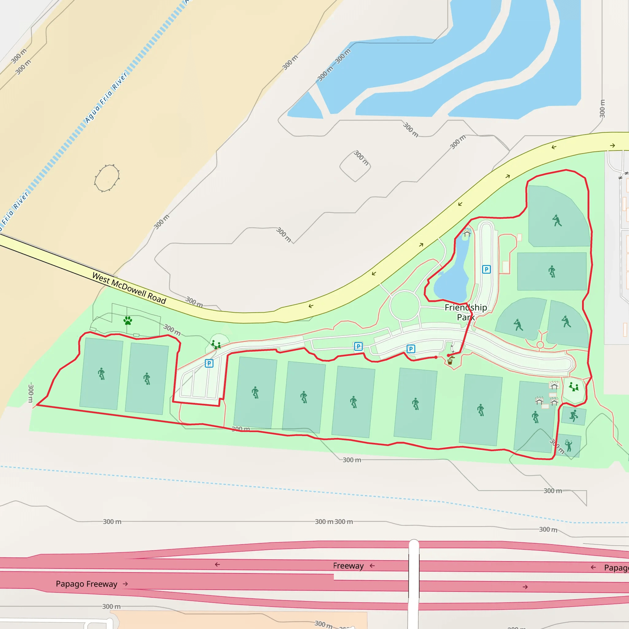 Friendship Park Loop mobile static map