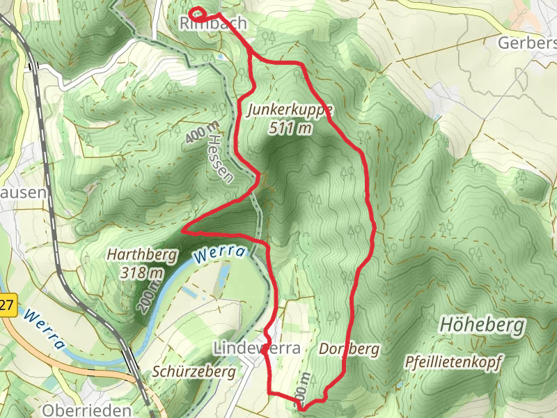 Dorfberg, Hanstein Castle and Lindewerrablick Loop