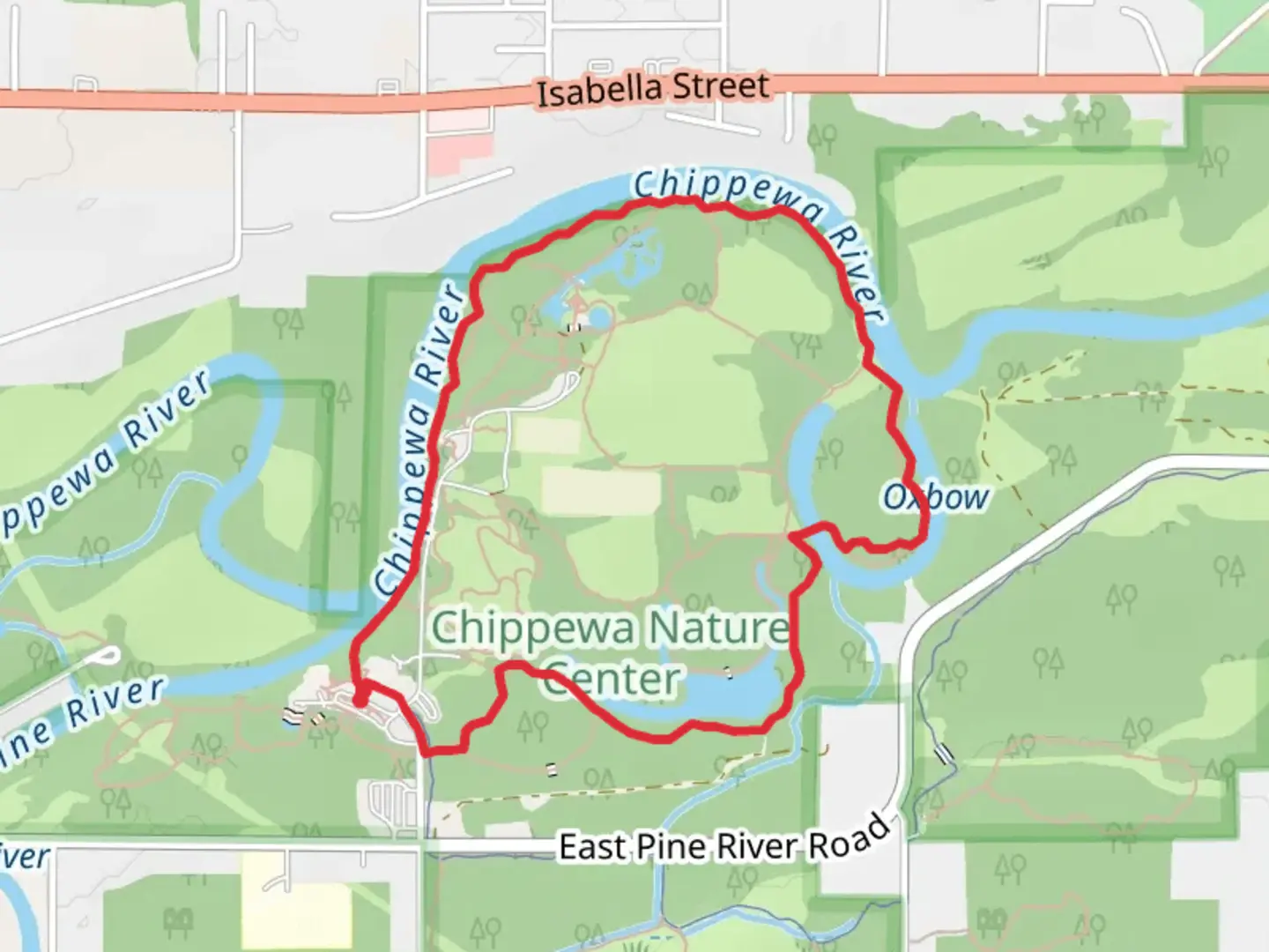 An image depicting the trail River Loop Trail - Badour Road and its surrounding area.