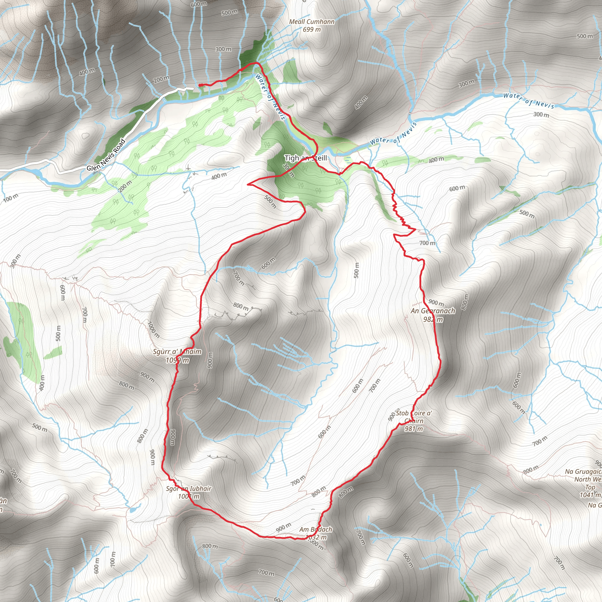 Sgùrr a'Mhaim and Am Bodach Loop mobile static map