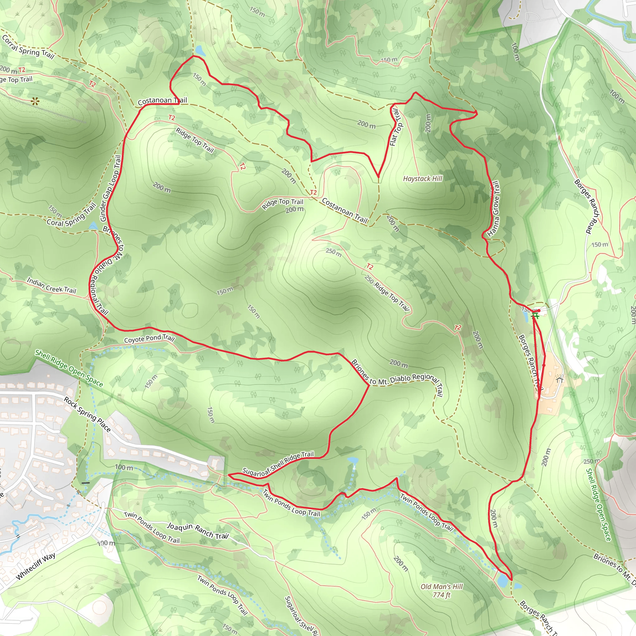 Sulfur Creek, Ginder Gap Trail and ADT Loop mobile static map