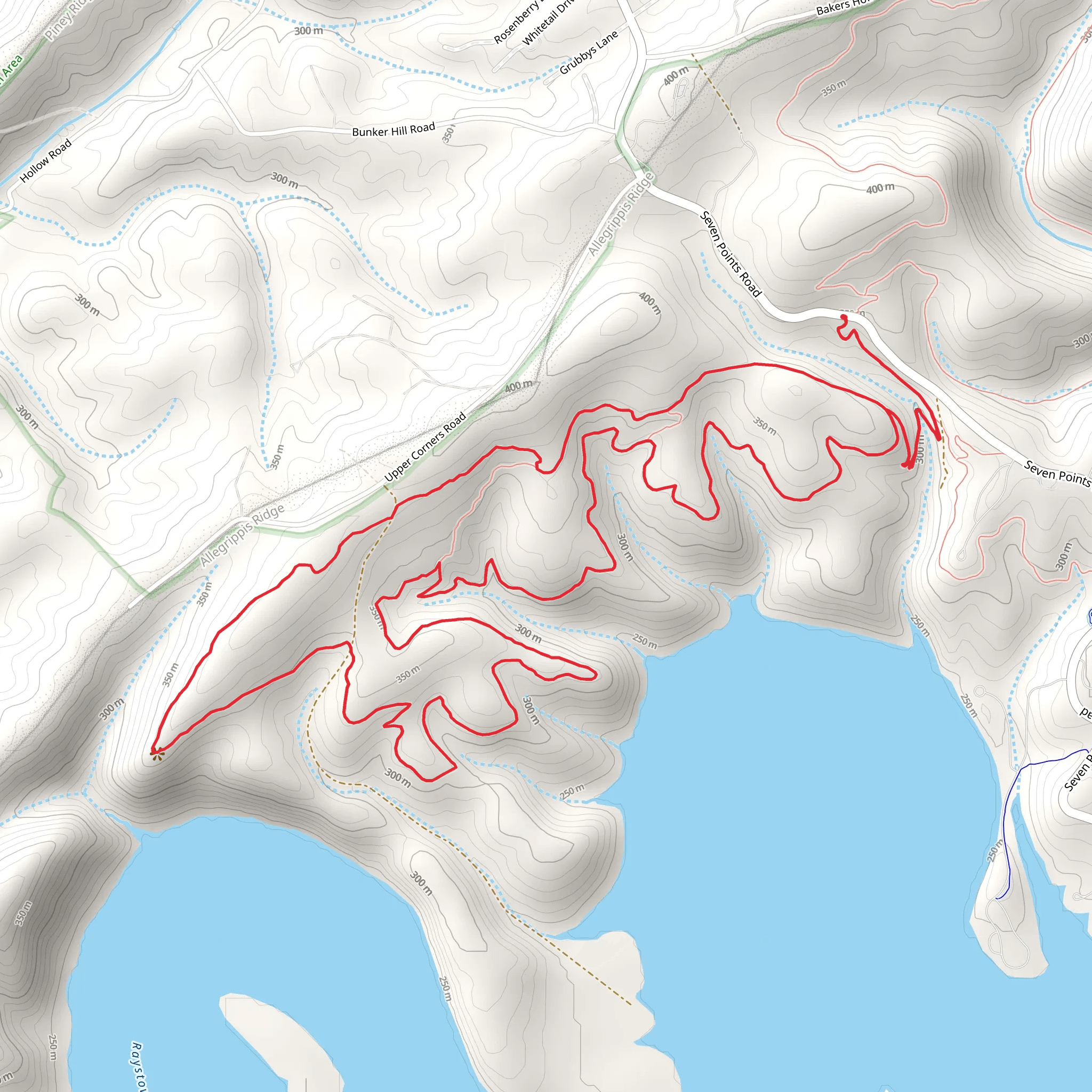 Allegheny Trail, Barrel Bay Trail and Shade Trail mobile static map