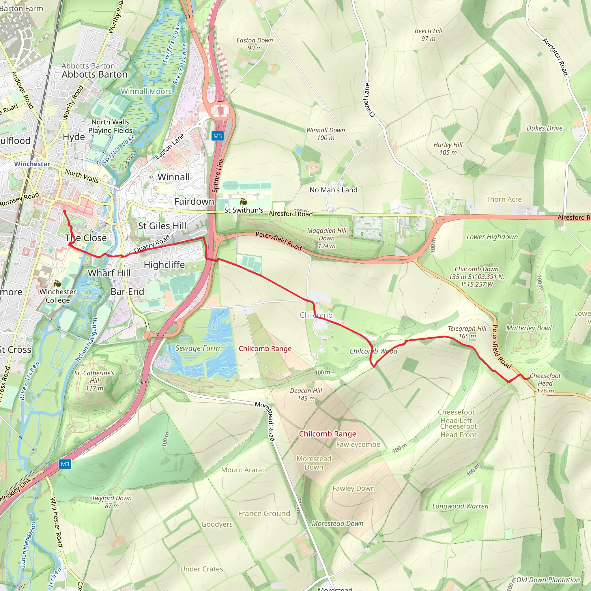 Cheesefoot Head Walk mobile static map