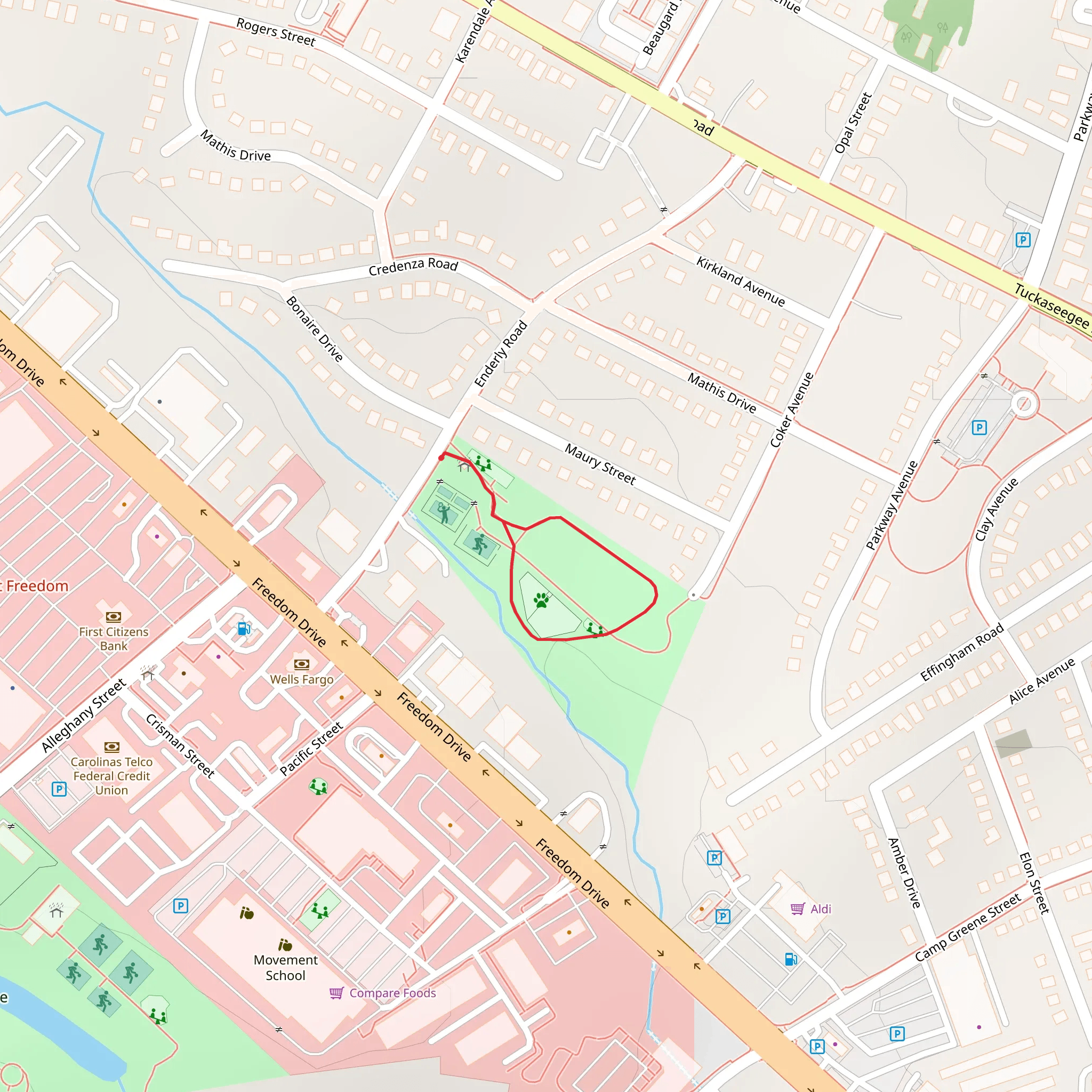 Enderly Park Loop mobile static map