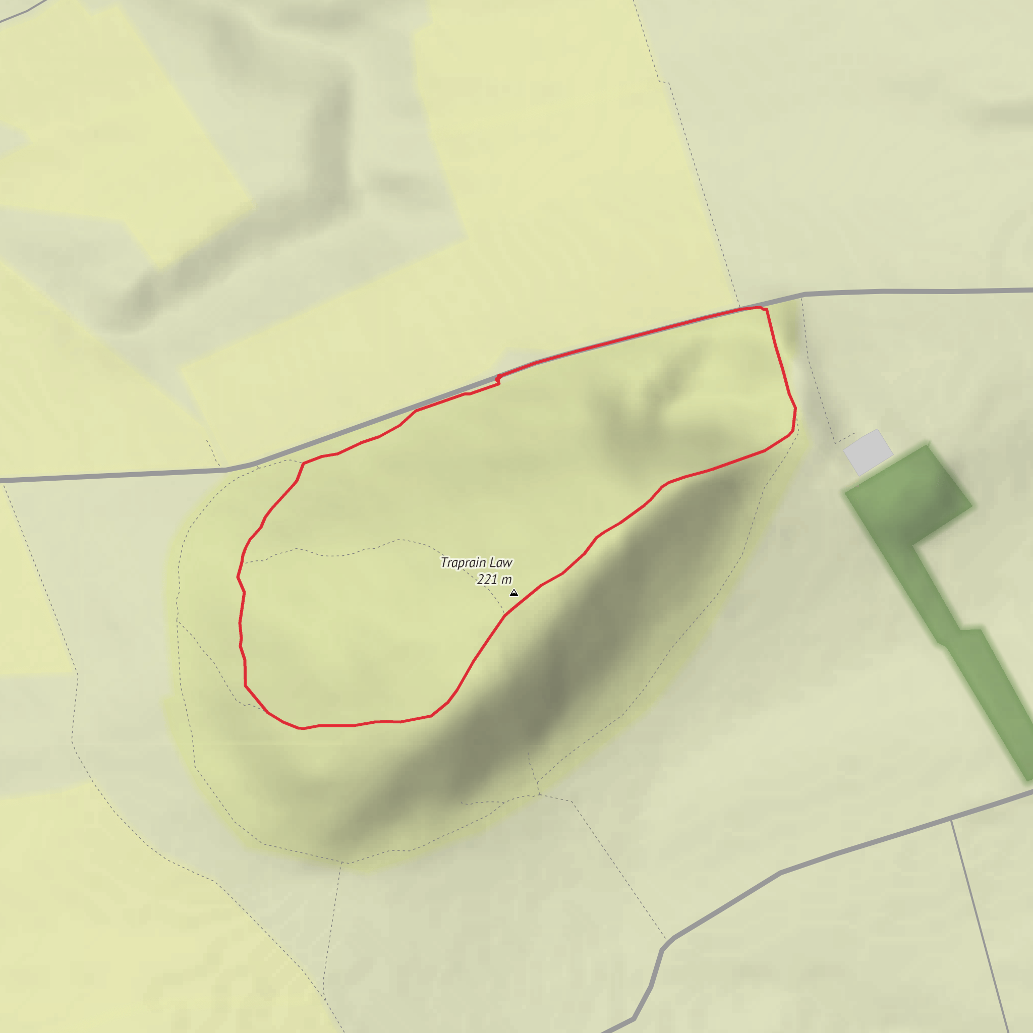 Traprain Law Hillfort Loop mobile static map