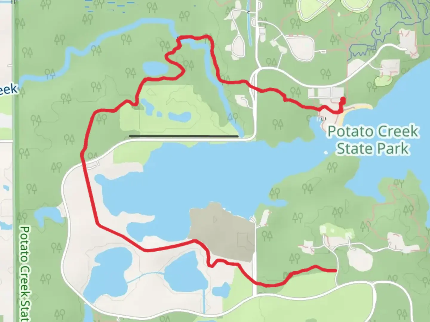 An image depicting the trail Worster Lake Out and Back and its surrounding area.