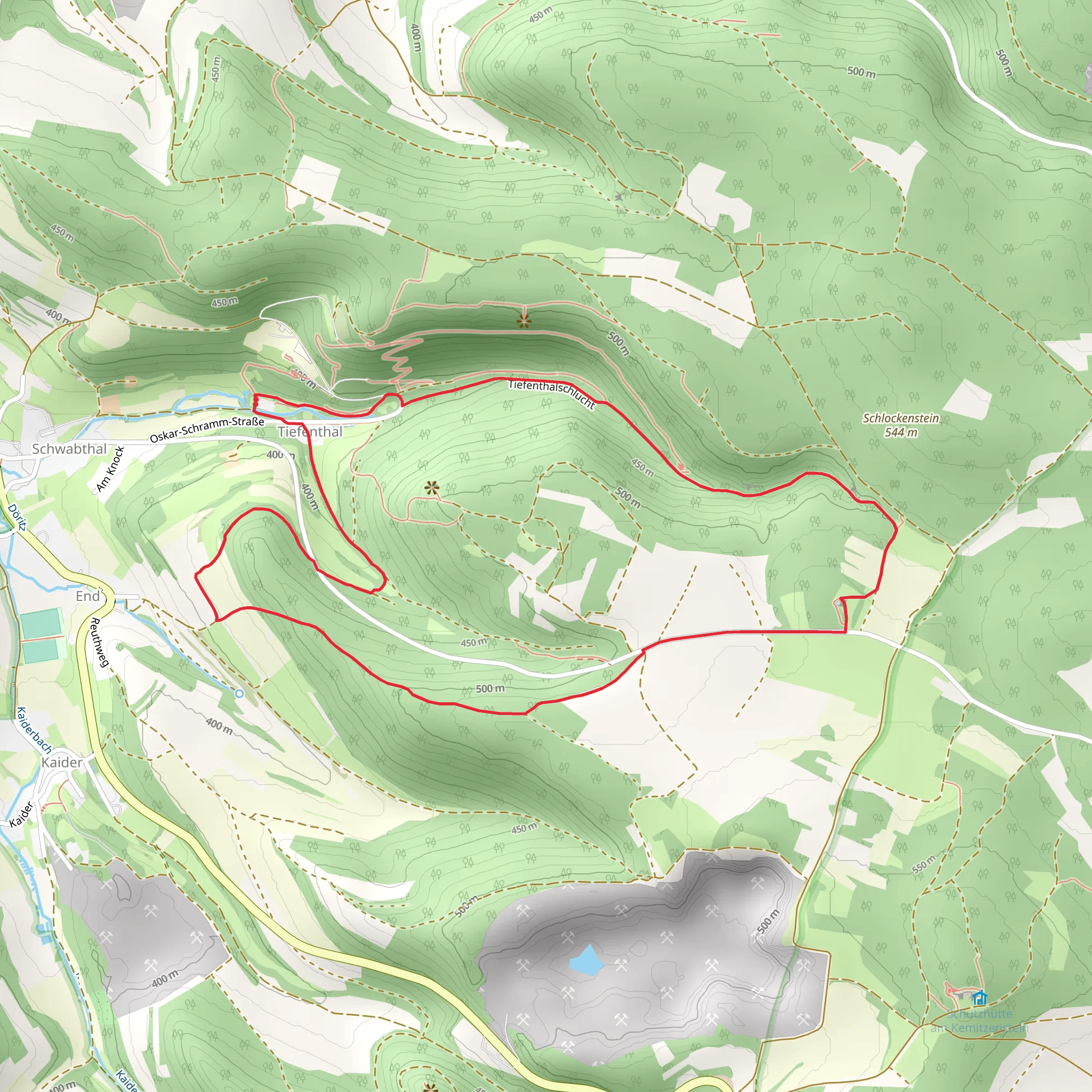 Keltenweg H and Bittmannstein Rundweg mobile static map