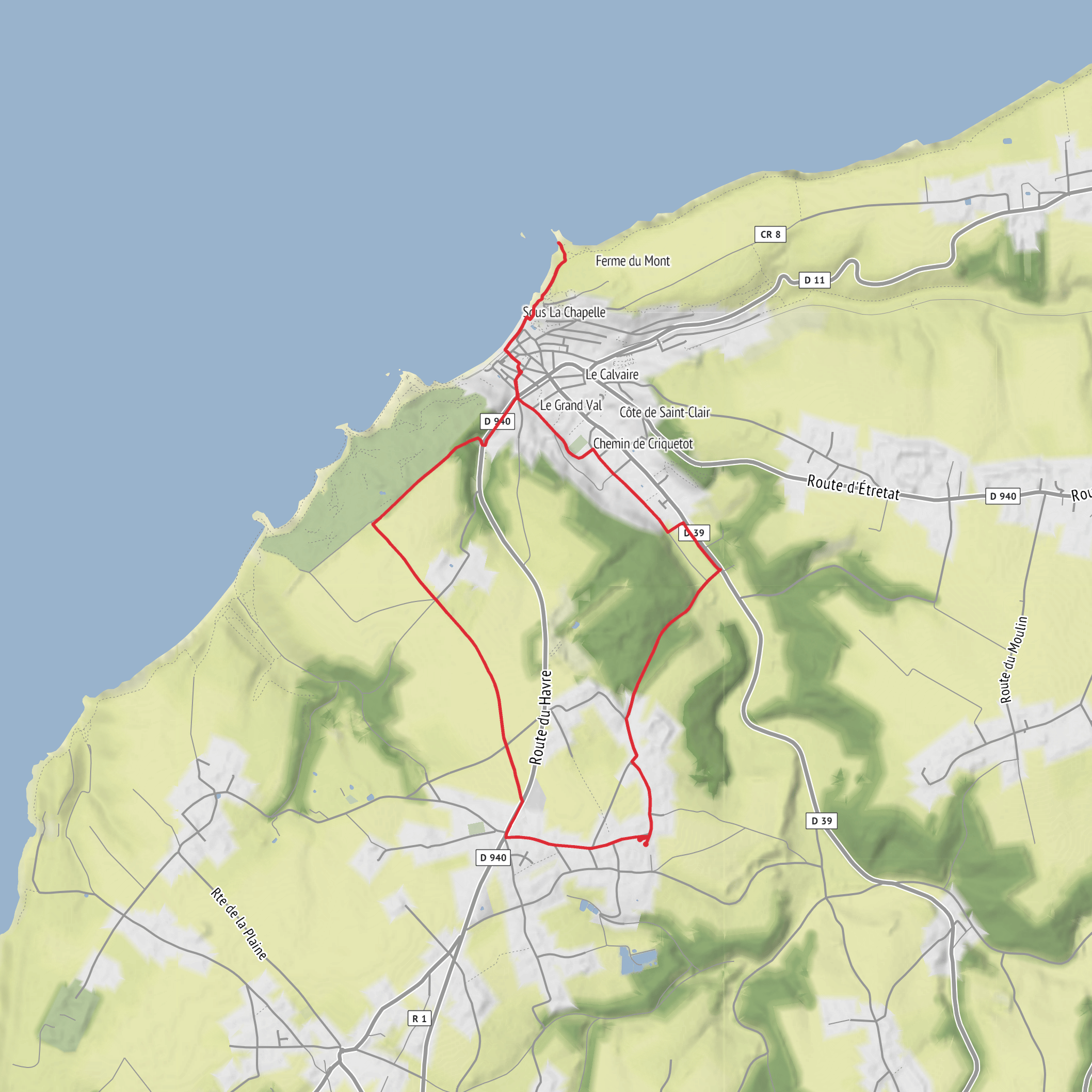 Camping Abijune to Étretat mobile static map