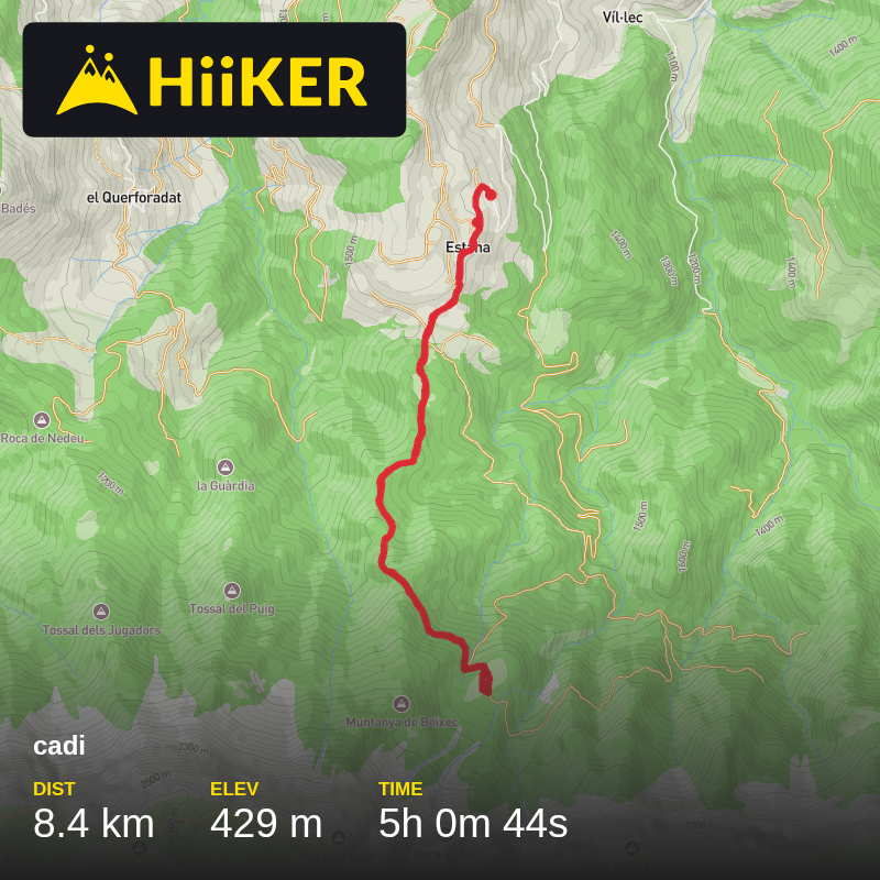 A map preview of the recording Estana-Prat del Cadí.