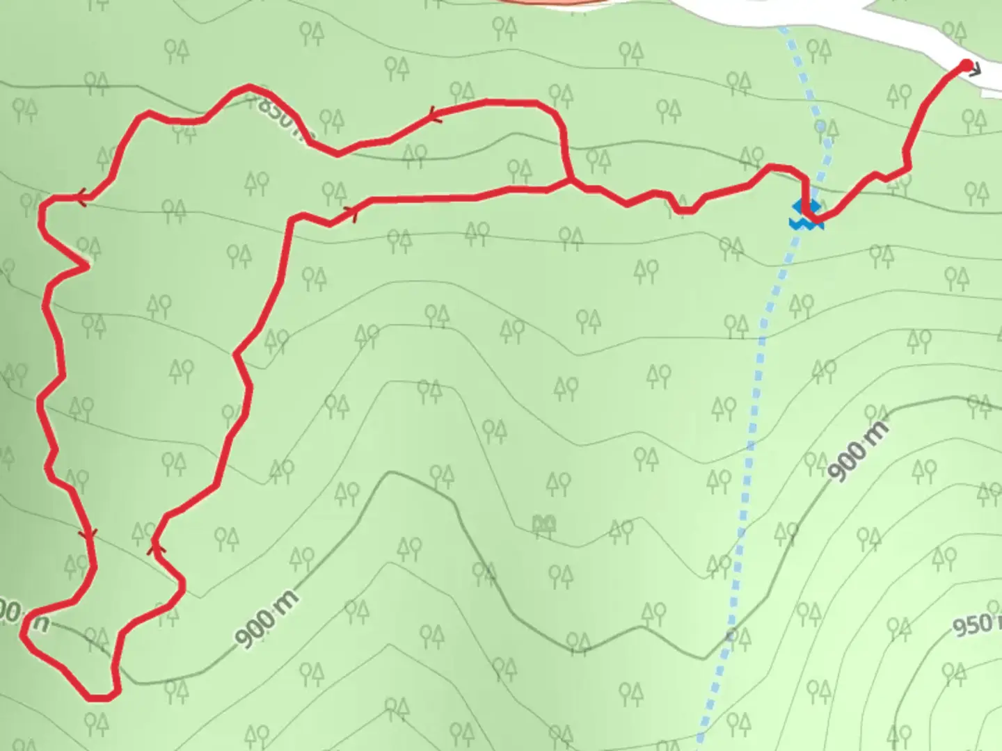 An image depicting the trail Cove Hardwood Nature Trail Loop and its surrounding area.