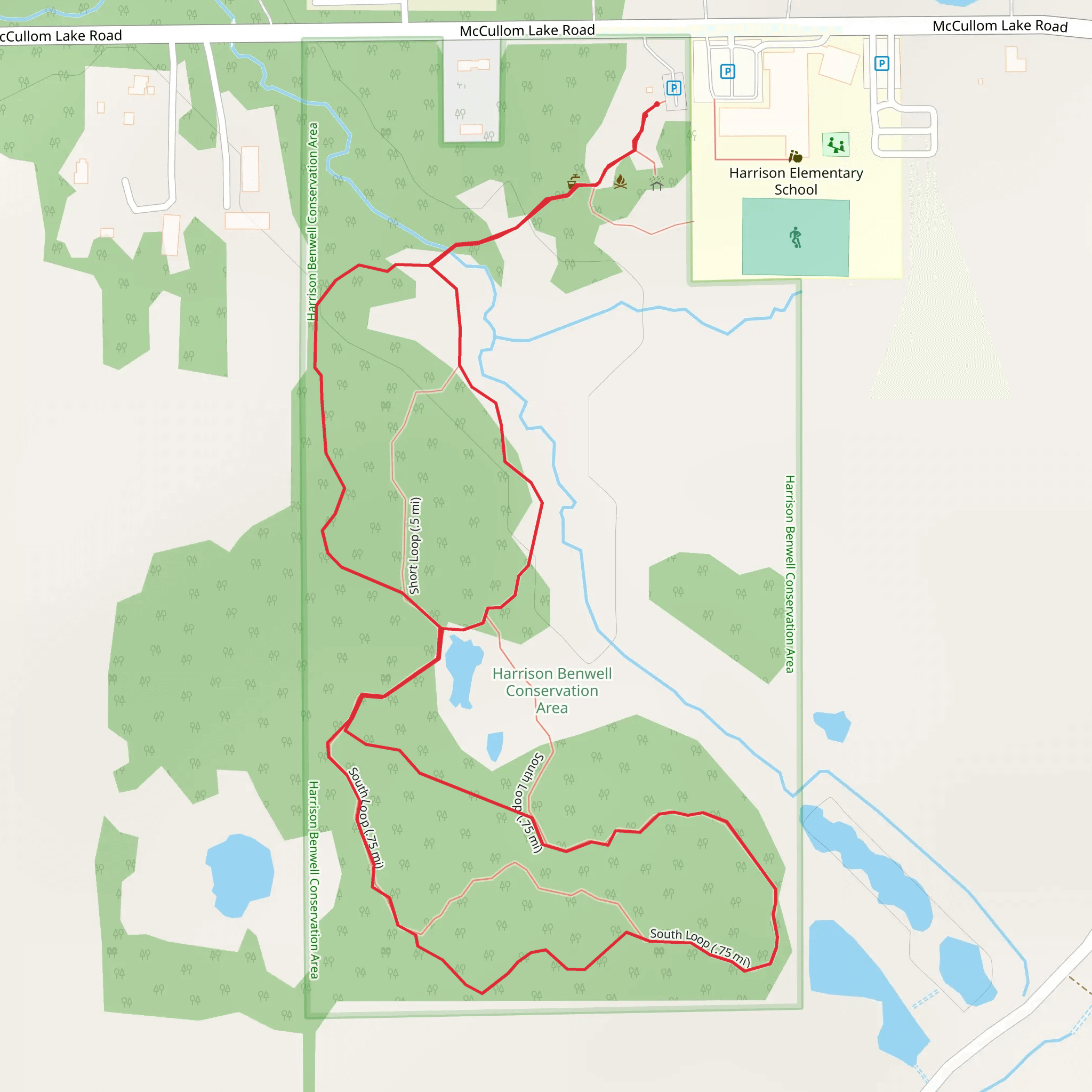 Short Loop and South Loop mobile static map