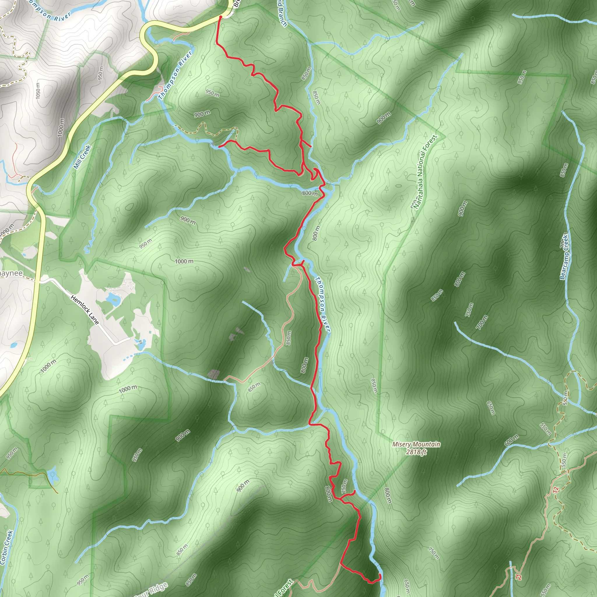 Walk along Thompson River mobile static map