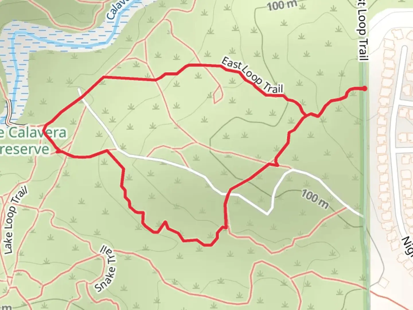 An image depicting the trail East Loop Trail and its surrounding area.