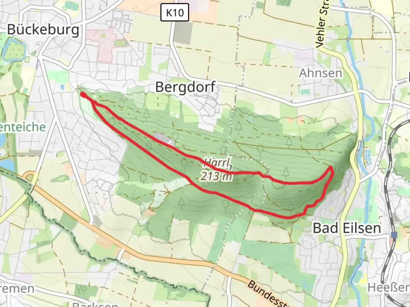 An image depicting the trail Idaturm Loop and its surrounding area.