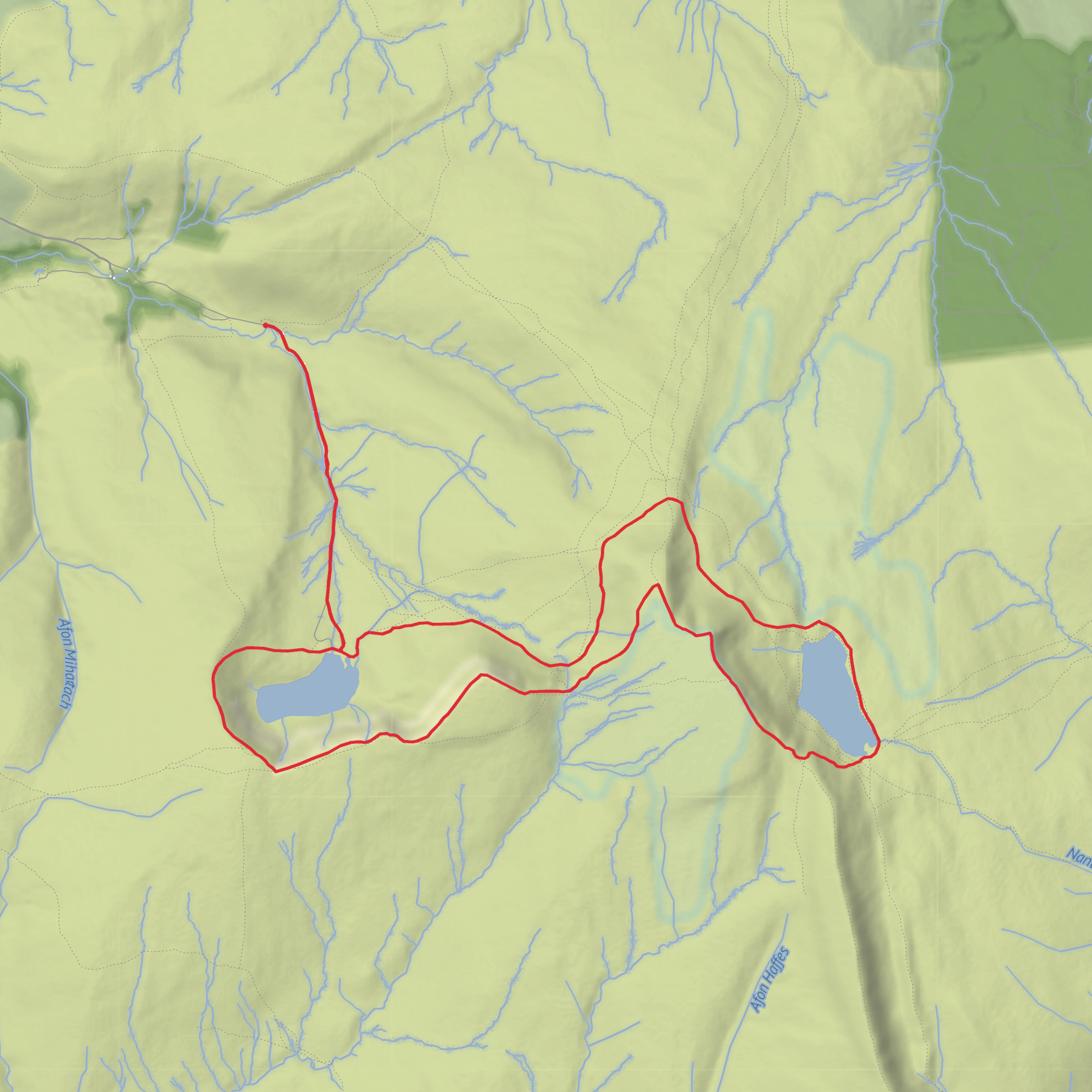 Bannau Brycheiniog National Park - Picws Du and Llyn y Fan Fawr mobile static map