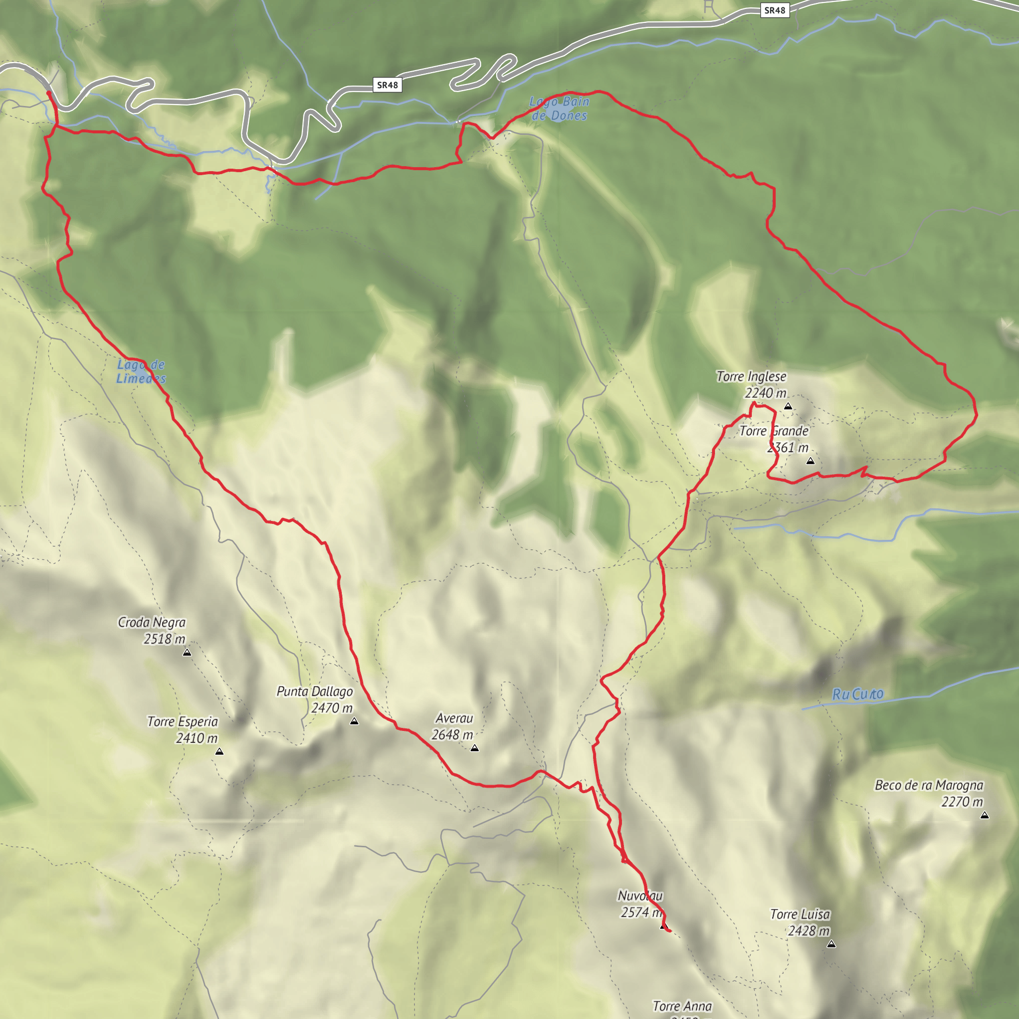 Hike 12 - Anello_Rifugi_Averau__Nuvolau__Scoiattoli__Cinque_Torri mobile static map