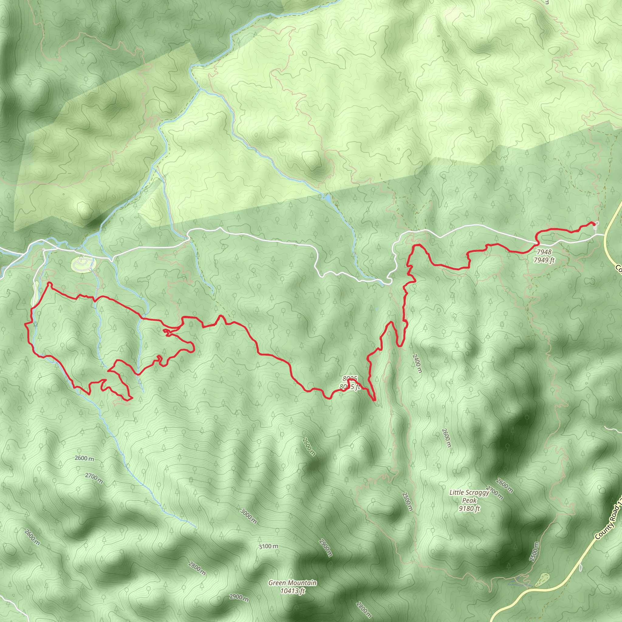 Green Mountain Trail and Colorado Trail mobile static map